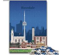 Puzzles pour Adultes Puzzle 1000 pièces Rosedale à Toronto Défi d'intelligence cérébrale Jouets addictifs Cadeau Amusant pour Les 14 Ans et Plus (38x52cm) 1000 pièces