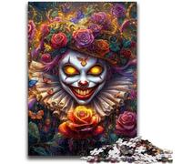 Puzzles pour Adultes Puzzle 1000 pièces Squelette de Clown pour Les 14 Ans et Plus Jeux Amusants Activités Amusantes à la Maison, Cadeaux d'anniversaire, Cadeaux de Voyage 26x38cm