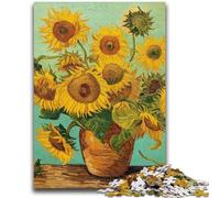 Puzzles pour Adultes Puzzle 1000 pièces Van Gogh Tournesols pour et à partir de 14 Ans Jouets de Jeu Car il est idéal comme Cadeau pour Toute la Famille 50x75cm