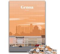 Puzzles pour Adultes Puzzle 1000 pièces Voyage à Gênes Soulagement du Stress Défi Difficile Améliorer l'amour Entre Les Couples (Taille 38x52cm)