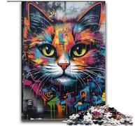 Puzzles pour Adultes Puzzle 2000 pièces Graffiti Art Chat pour Les 14 Ans et Plus Jeux Amusants Activités Amusantes à la Maison, Cadeaux d'anniversaire, Cadeaux de Voyage 70x100cm