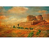 Puzzles pour Adultes Puzzle 2000 pièces Jeu Stimulant pour l'ensemble pour Les Femmes Cadeaux pour Hommes, Paysages naturels, Routes, Nuages, Châteaux, Collines, Espagne, Moulins à Vent 70x100CM