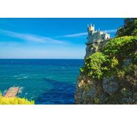 Puzzles pour Adultes - Puzzle 500 pièces pour Enfants, Mer, Paysage, Château, Jetée, Ukraine, Château d'antan, Falaise 52 x 38 cm