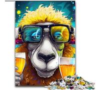 Puzzles pour Adultes, Puzzle Animal alpaga 1000 pièces en Carton, détente et défi, décoration d'intérieur colorée, pour Les Amis 1000 pièces(26x38cm)