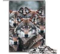 Puzzles pour Adultes, Puzzle de 1000 pièces représentant Une Meute de Loups pour la décoration intérieure, pour Noël et Le Nouvel an pour Les Adolescents 50x75cm