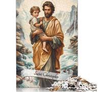 Puzzles pour Adultes, Puzzle de 500 pièces pour Adolescents, Puzzle en Bois « Saint Christophe pour la Famille et Les Amis, 500 pièces (52 x 38 cm).