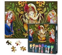 Puzzles pour adultes - Puzzle de dieux hindous indiens Jigsaw 1000 pièces, Lord Ganesha Art Hard Impossible Difficult Challenging Family Puzzle (70 x 50 cm), Décoration d'intérieur unique et cadeau