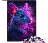 Puzzles pour Adultes, Puzzle Galaxy Mouse de 1000 pièces en Bois, Parfait pour Halloween, Noël, Anniversaire, 1000 pièces(50x75cm)