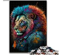 Puzzles pour Adultes, Puzzle Lion néon 1000 pièces pour Adolescents, soirée de Jeux en Famille, idée Cadeau stimulante (Taille : 26x38cm)