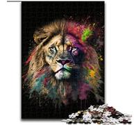 Puzzles pour Adultes, Puzzle Lion néon 1000 pièces pour Adolescents, soirée de Jeux en Famille, idée Cadeau stimulante (Taille : 26x38cm)