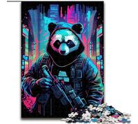 Puzzles pour Adultes, Puzzle Panda néon 1000 pièces pour Adolescents, soirée de Jeux en Famille, idée Cadeau stimulante (Taille : 50x75cm)