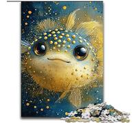 Puzzles pour Adultes, Puzzle Poisson-Globe 1000 pièces en Carton, détente et défi, décoration d'intérieur colorée, pour Les Amis, Taille 26X38cm