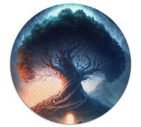 Puzzles pour Adultes Puzzles 1000 pièces Arbre Paysage Magique Puzzle Circulaire Premium 100% Planche recyclée 67,5x67,5 cm