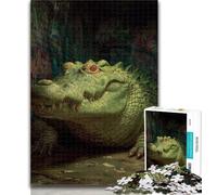 Puzzles pour Adultes, Puzzles Animaux Crocodiles, 1000 pièces pour Adultes et Adolescents, Jeux de détente, idéal comme Cadeau pour Toute la Famille, 50x75cm