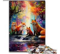 Puzzles pour Adultes Puzzles Animaux Renards pour Adultes Taille 38x26cm Parfait pour Les Adolescents, Les Liens familiaux, Les Casse-têtes et Les Cadeaux de décoration d'intérieur DIY