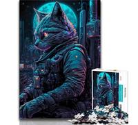 Puzzles pour Adultes Puzzles Chat et Humain pour Adolescents Jeu Familial Anti-Stress défi Difficile Cadeaux du Père Noël Secret (26x38cm)