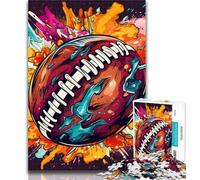 Puzzles pour Adultes, Puzzles colorés de Football américain, 1 000 pièces, Cadeaux pour Adultes, avec Affiche et fiche de Questions-réponses Assorties, pour Les 14 Ans, 26x38cm