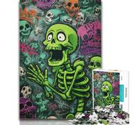 Puzzles pour Adultes, Puzzles d'art Squelette, 1000 pièces pour Adultes et Adolescents, avec pièces entièrement emboîtables de Formes aléatoires, pour Les Enfants de 14 Ans et Plus, 50x75cm
