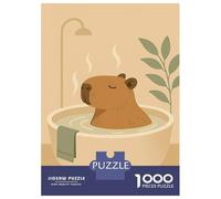 Puzzles Pour Adultes - Puzzles De 1000 Pièces Capybara Bath Bathroom Shower Funny Animal Animal Puzzles Pour Adolescents - Découpe De Précision - Interaction Parent-enfant - Jeu Au Design Élégant 38x2