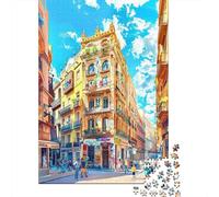 Puzzles pour Adultes - Puzzles De 1000 Pièces Colorful European Street Scene Puzzles pour Adolescents - Découpe De Précision - Interaction Parent-Enfant - Jeu Au Design Élégant 38x26cm/1000pcs