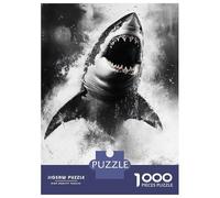 Puzzles pour Adultes - Puzzles De 1000 Pièces Great White Shark Breaching The Ocean Puzzles pour Adolescents - Découpe De Précision - Interaction Parent-Enfant - Jeu Au Design Élégant 52x38cm/1000pcs