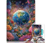 Puzzles pour Adultes, Puzzles de 1000 pièces, Motif Fleurs et Terre, idéal comme Cadeau pour Toute la Famille (26x38cm)