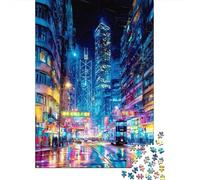 Puzzles pour Adultes - Puzzles De 1000 Pièces Neon Cityscape Vibrant Night Scene -1 Puzzles pour Adolescents - Découpe De Précision - Interaction Parent-Enfant - Jeu Au Design Élégant 70x50cm/1000pcs
