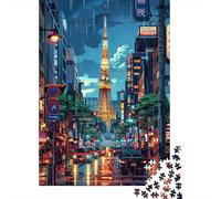 Puzzles pour Adultes - Puzzles De 1000 Pièces Tokyo Tower Neon Night Puzzles pour Adolescents - Découpe De Précision - Interaction Parent-Enfant - Jeu Au Design Élégant 38x26cm/1000pcs