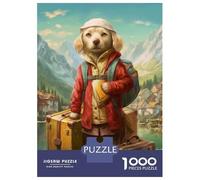 Puzzles pour Adultes - Puzzles De 1000 Pièces Travel Guide Dog Puzzle - Jeu Pratique - Analyse Et Logique - Interaction Parent-Enfant 38x26cm/1000pcs