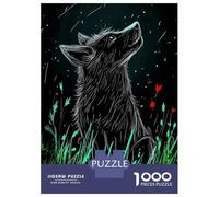 Puzzles pour Adultes - Puzzles De 1000 Pièces Wolf Under The Stars Puzzles pour Adultes - Jouets Anti-Stress - Découpe De Précision - Interaction Parent-Enfant 38x26cm/1000pcs