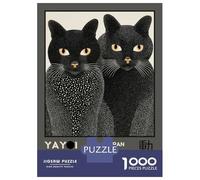 Puzzles Pour Adultes - Puzzles De 1000 Pièces Yayoi Kusama Black Cats Exhibition Poster Puzzles Pour Adolescents - Découpe De Précision - Interaction Parent-enfant - Jeu Au Design Élégant 38x26cm/1000