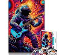 Puzzles pour Adultes Puzzles de Guitare Astronaute pour Adolescents 1 000 pièces Jeu de réflexion décoration Murale Cadeaux d'anniversaire et de Noël Uniques (26x38cm)