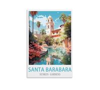 Puzzles pour Adultes, Puzzles Difficiles de Santa Barbara Gardens en Contrebas pour Une soirée Jeux en Famille, décoration intérieure 26x38cm