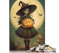 Puzzles pour adultes, puzzles en bois avec sorcière d'Halloween, pour adolescents, cadeaux, décoration de maison, jouets puzzle, 1000 pièces (75 x 50 cm)