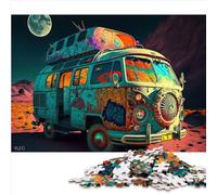 Puzzles pour Adultes, Puzzles Hippie Van dans l'espace pour Adultes, Puzzle en Bois de 1000 pièces pour 12 Ans et Plus et Adultes, Meilleur Cadeau pour Adultes et Enfants, Taille (50x75 cm)