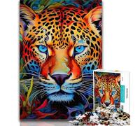 Puzzles pour Adultes, Puzzles léopard Africain, 1000 pièces pour Adolescents, Jouet éducatif intellectuel décompressant, Cadeau d'anniversaire, Cadeaux 26x38cm