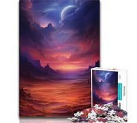 Puzzles pour Adultes, Puzzles Nocturnes du désert, 1 000 pièces, Cadeaux pour Adultes, stimulants et Difficiles, avec des pièces entièrement imbriquées de Formes aléatoires, 75x50cm