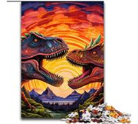 Puzzles pour Adultes Puzzles psychédéliques Tyrannosaurus Rex pour Adultes Taille : 38x26cm pour Les Amoureux des Voyages et Les Couples, Jouet Stimulant