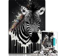 Puzzles pour Adultes Puzzles zèbre colorés pour Adultes et Adolescents activité Amusante pour la Maison Jouets pour Les Jours de Pluie Cadeaux d'anniversaire 38x26cm