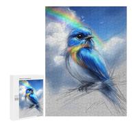 Puzzles pour Adultes Rainbow Bird Sky Art Print Puzzles pour Adolescents Cadeau d'anniversaire Stimule Le Cerveau Jeu Stimulant Cadeaux 500 PCS