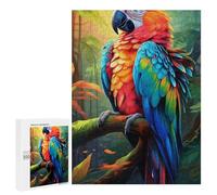 Puzzles pour Adultes Rainbow Macaw in Amazon Rainforest Puzzles pour Adultes : Anti-Stress, Difficile Et Stimulant, pour des Soirées Jeux en Famille 500 PCS