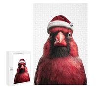 Puzzles pour Adultes Red Cardinal Bird Wearing Santa Hat Puzzle pour Adultes - Jouets Anti-Stress - Une Œuvre d'art - Difficile Et Stimulant 1000 PCS
