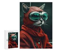 Puzzles pour Adultes Red Riding Hood Cat Puzzle pour Adultes - Jouets Anti-Stress - Une Œuvre d'art - Difficile Et Stimulant 300 PCS