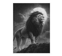 Puzzles pour Adultes Regal Lion Moonlit Majesty -2 Puzzles pour Adultes Jeu Manuel Une Œuvre d'art Cadeaux Uniques pour Un Anniversaire Et Noël