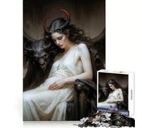 Puzzles pour Adultes Reine Lilith, Démone et Gargouille, 1000 pièces, Puzzle cérébral, Plaisir Lent, Assemblage d'images, Cadeau Parfait (50x75cm)