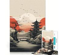 Puzzles pour Adultes représentant des paysages Japonais Vintage,1000 pièces,pour développer la mémoire,ludique et de Haute précision,Facile à Apprendre,idéal pour Toute la Famille (50x75cm)