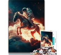 Puzzles pour Adultes représentant Un Astronaute à Cheval, 1 000 pièces, Difficiles, éducatifs, Jeux de Famille, Cadeaux pour Amis et Famille, 38x26cm