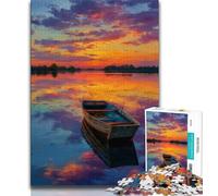 Puzzles pour Adultes représentant Un Bateau au Coucher du Soleil, 1 000 pièces, Un Jeu Stimulant, idéal comme Cadeau pour Toute la Famille (38x26cm)