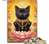 Puzzles pour Adultes représentant Un Chat Portant Un Collier 2000 pièces, Un défi à relever mais Amusant et Humoristique, Un Cadeau d'anniversaire, des Cadeaux, Une décoration Murale 70x100cm