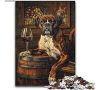 Puzzles pour Adultes représentant Un Chien Boxer Buvant, 1000 pièces, Jeux Amusants, décoration Murale, Cadeaux d'anniversaire et de Noël Uniques (50x75cm)